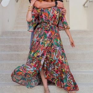 Anthropologie Farm Rio Fiesta Wrap Maxi Dress NWT